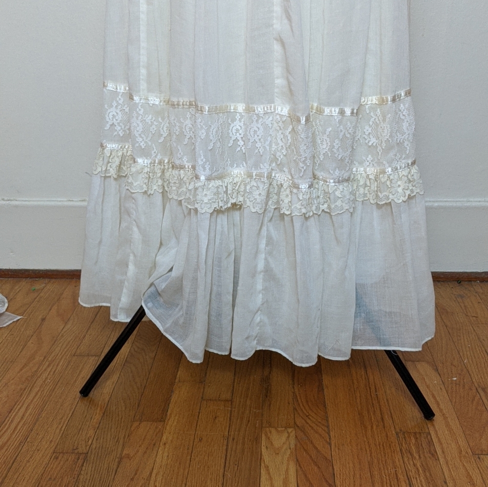 Vintage gunne sax white natural fiber maxi dress - Picture 8 of 8